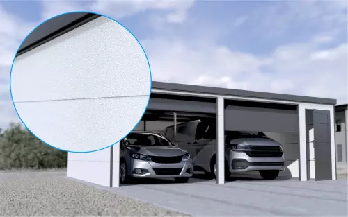 Doppelgarage STARK SUPER 2²´² GP [Thermo + Verputz] mit zusätzlicher Nebeneingangstür