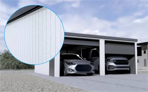 Doppelgarage STARK SUPER 2²´² P-T10 [Verputz] mit Nebeneingangstür und Fenster