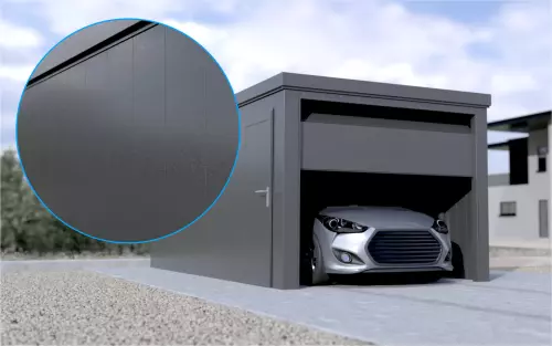 Einzelgarage STARK SUPER 1²´² L-C9 [Lackiert] mit Nebeneingangstür und Fenster