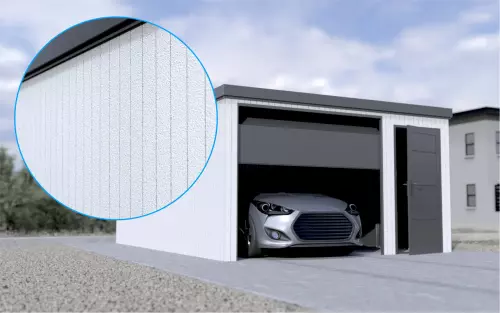 Einzelgarage STARK SUPER 1²´² P-T10 [Verputz] mit zusätzlicher Nebeneingangstür