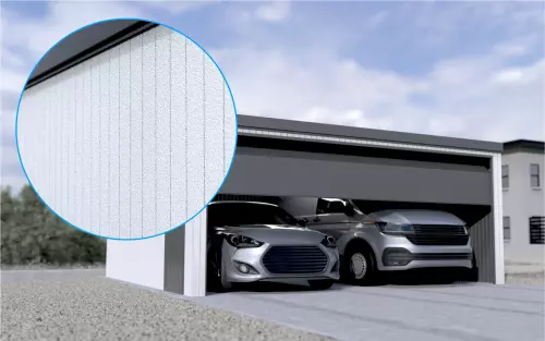 Großraumgarage STARK SUPER 1²´² P-T10 [Verputz] mit Nebeneingangstür und Fenster