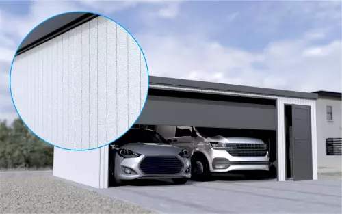 Großraumgarage STARK SUPER 1²´² P-T10 [Verputz] mit zusätzlicher Nebeneingangstür