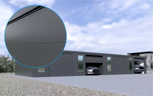 Reihengarage STARK SUPER 1²´² G [Thermo] mit großem Frontfenster und Nebeneingangstür