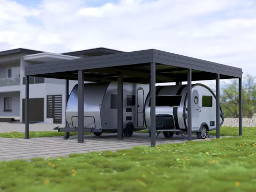 Doppelcarport STUK für Wohnwagen