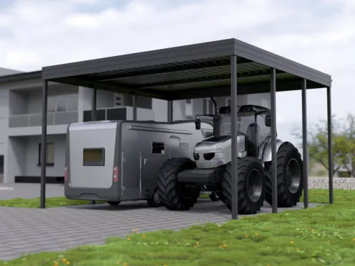 Doppelcarport STUK in Sonderhöhe