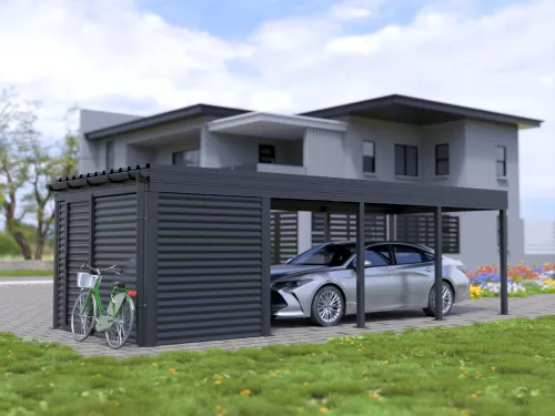 Einzelcarport STUK mit Stauraum