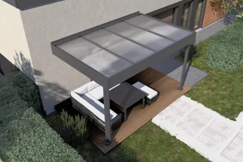 Terrassenüberdachung STUK nach Maß mit Acrylglasdach